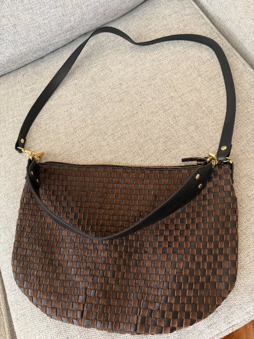 Clare V Moyen Messenger - Brown & Black - Picture 2 of 4